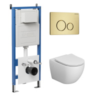 Комплект унитаза с инсталляцией Grossman Style 97.4411SQ.05.32M с клавишей смыва